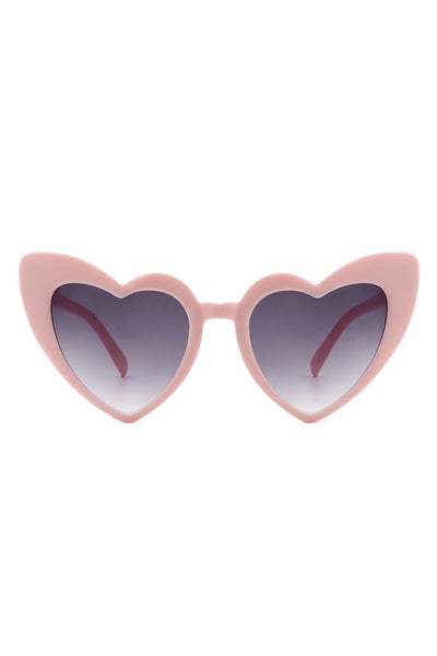 Angular Heart Cat-Eye Sunglasses - Pink Smoke