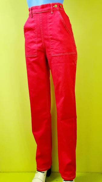 1950s Reproduction Jeans in Red by Astro Bettie