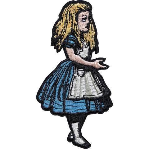 Embroidered patch of Alice from the book Alice in Wonderland 