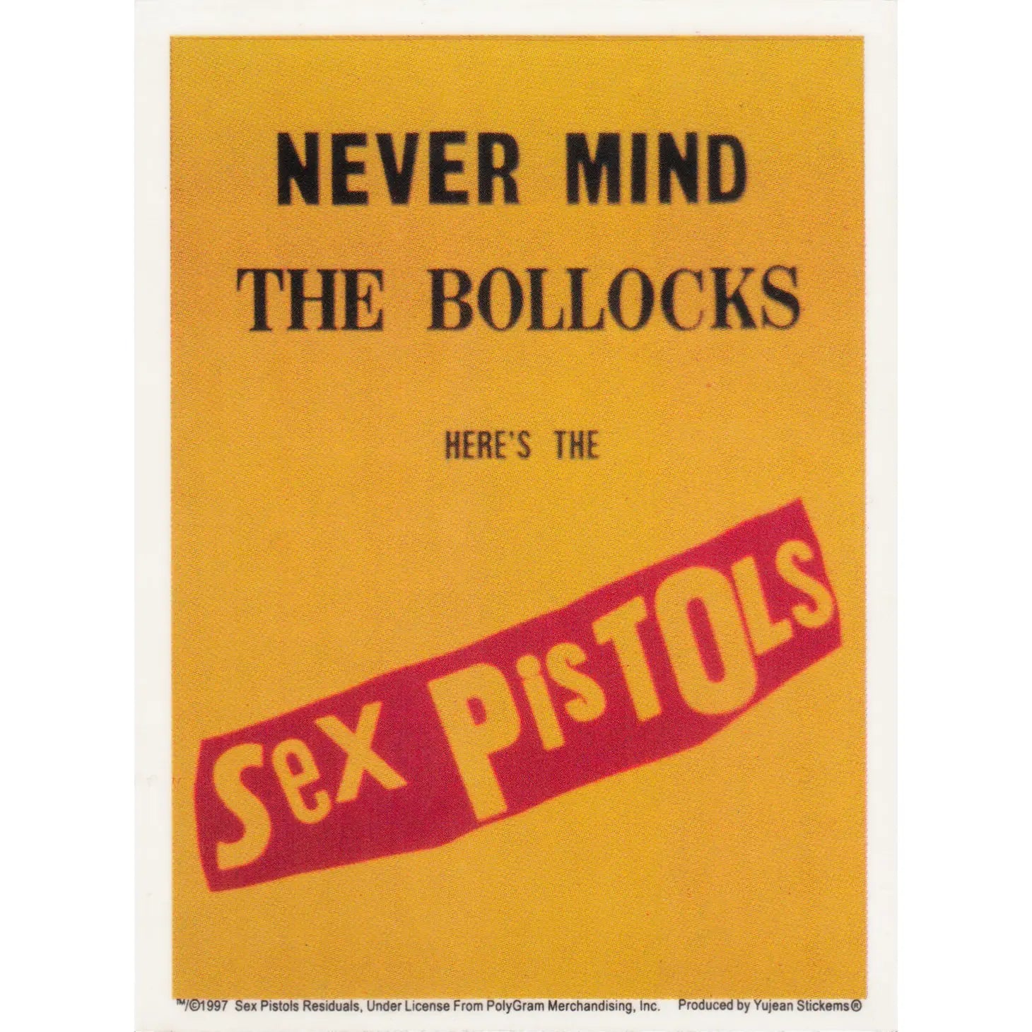 Vinyl transparent sticker of Sex Pistols’ “Never Mind the Bollocks Here’s the Sex Pistols”  album cover