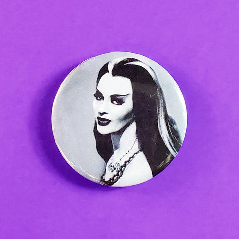 Lily Munster 2 1/4” Button