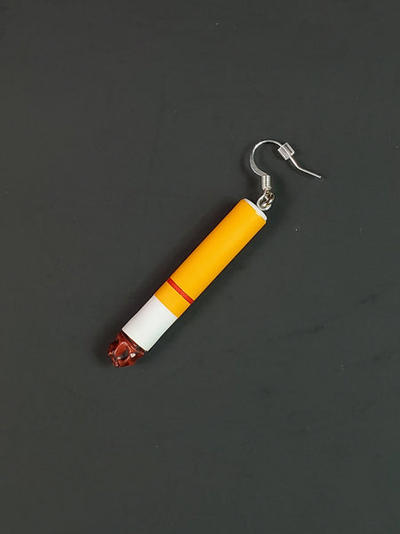 realistic paper wrapped plastic novelty "lit" cigarette earring