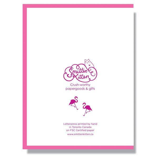 The back of the card with the Smitten Kitten logo