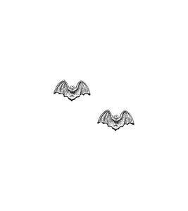 pair 1/2" silver metal bat post earrings