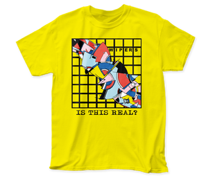 Cover art for the Wipers 1980 album “Is This Real?” Printed on a yellow unisex cotton t-shirt