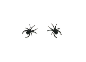 pair black laser cut acrylic spider post earrings