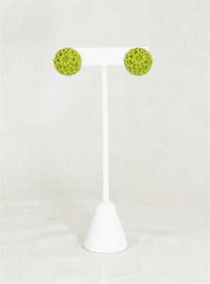 pair green resin 3/4" spider mum post earrings