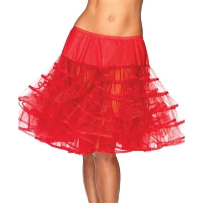 26" length fluffy layered tulle crinoline petticoat in red