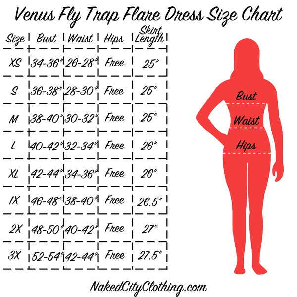 Venus Fly Trap Dress Size Chart