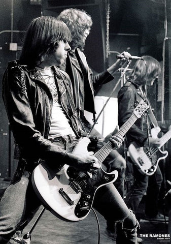 24" x 36" black & white photo side view Ramones onstage CBGB's 1977