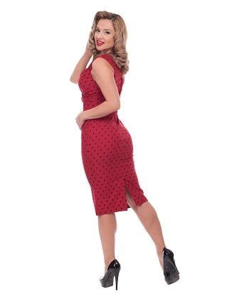 Polka Dot Diva Dress in Red & Black by Steady Clothing - Size M