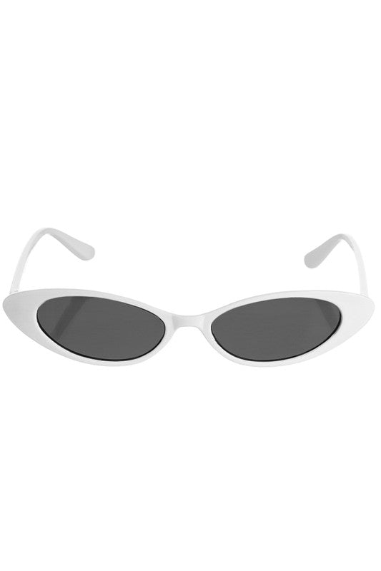 Slim Cat Eye Sunglasses White Naked City Clothing
