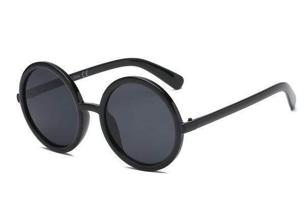 Large Round Sunglasses in Black