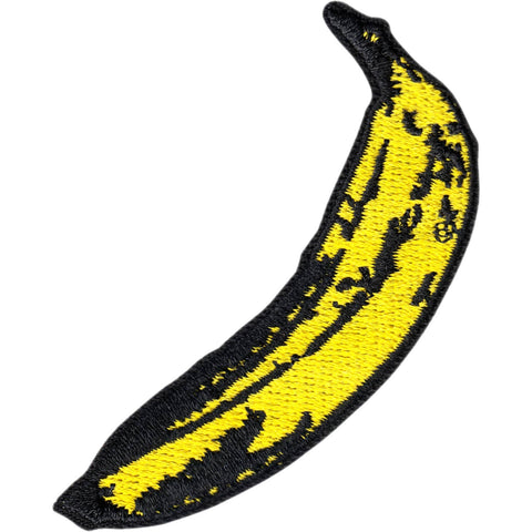 Yellow and black banana embroidered patch