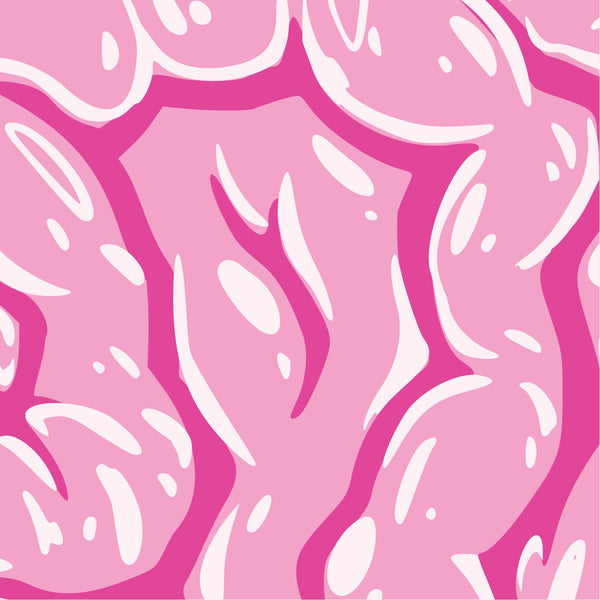 allover pattern of pink and white brain matter