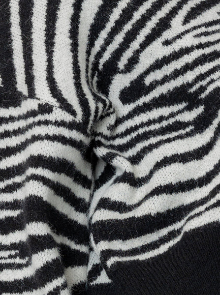 Zebra Print Cropped Sweater