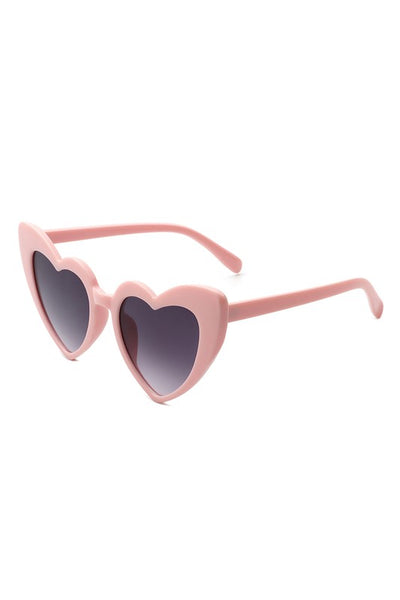 Angular Heart Cat-Eye Sunglasses - Pink Smoke
