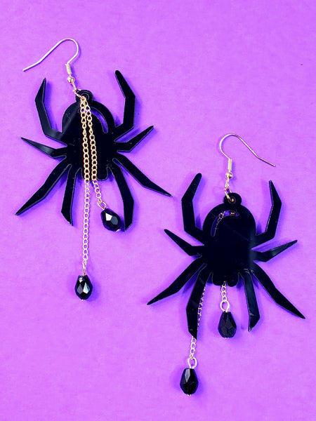 Acrylic Spider Dangle Earrings