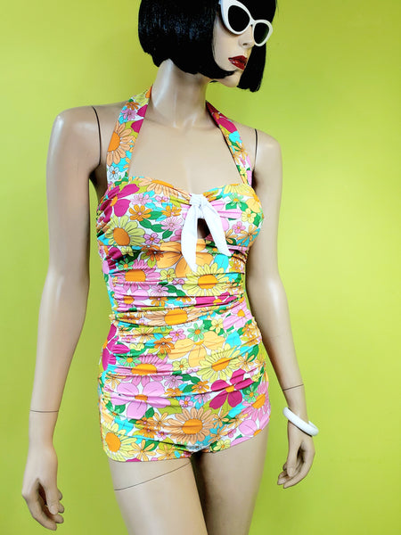 Pismo Retro Floral Swimsuit by Unique Vintage