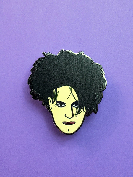 Robert Smith Enamel Pin by Ian Curtis is Hungry