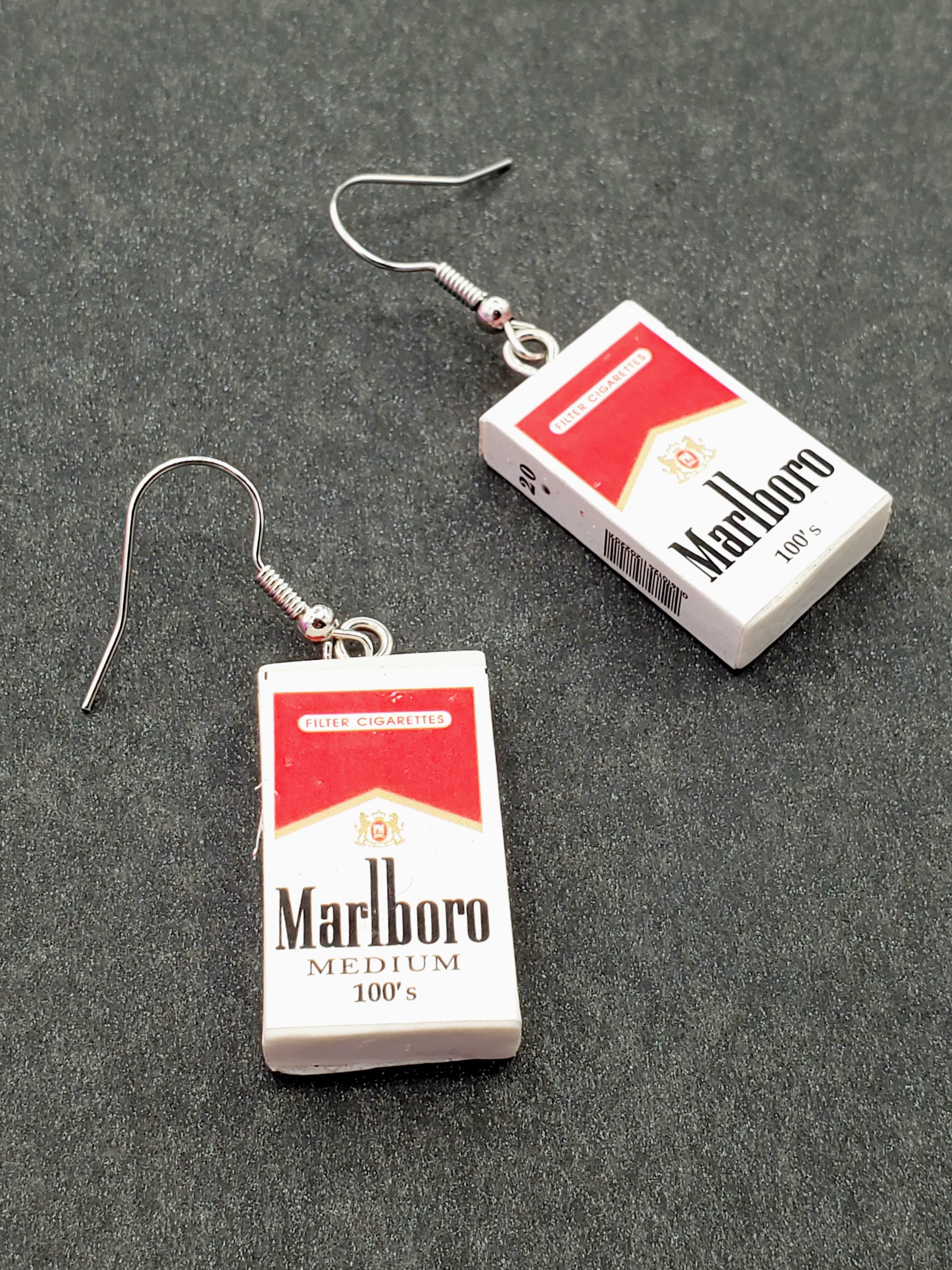 cigarette pack earrings Pack o' Smokes Earrings