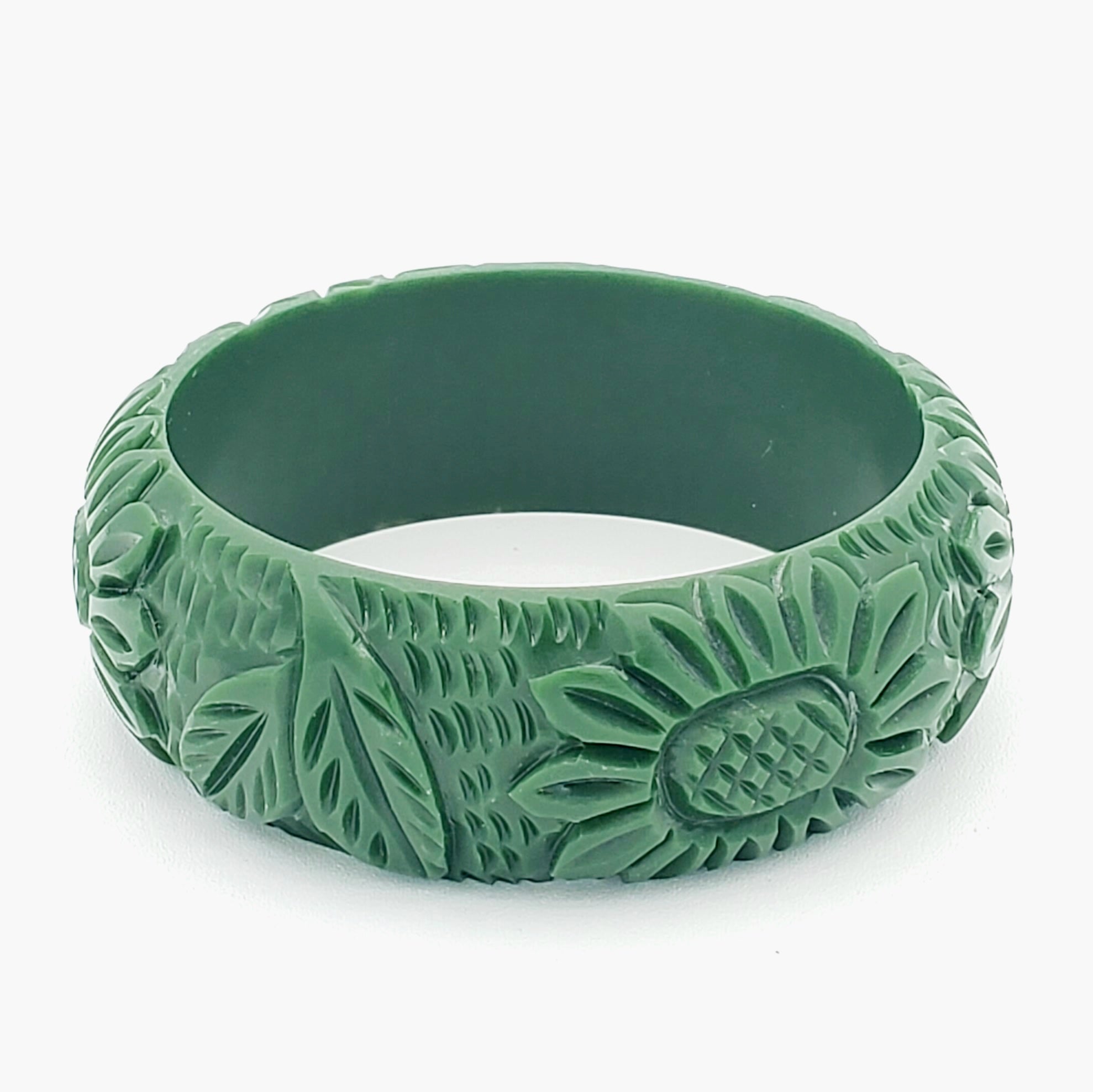 Jacquard Sunflower Bangle in Pine by Lucky Lou Shoes
