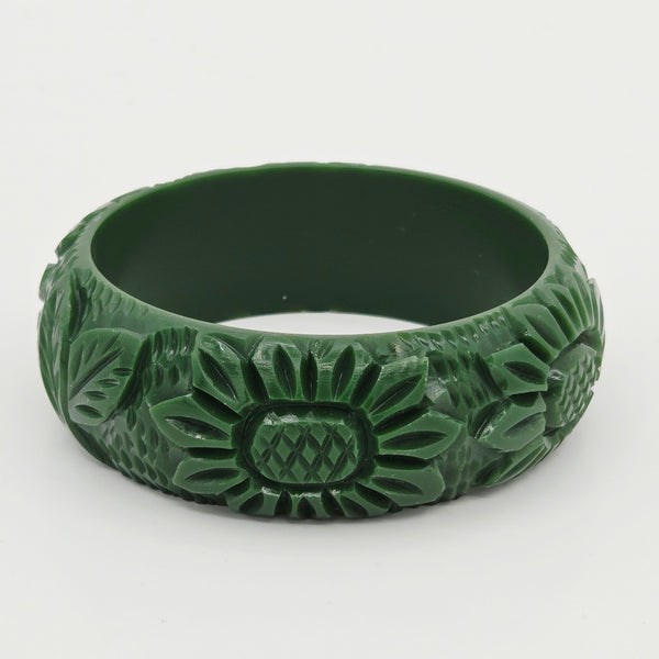 Jacquard Sunflower Bangle in Pine by Lucky Lou Shoes