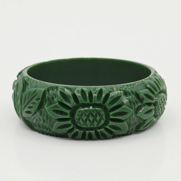 Jacquard Sunflower Bangle in Pine by Lucky Lou Shoes