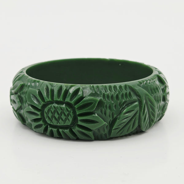 Jacquard Sunflower Bangle in Pine by Lucky Lou Shoes