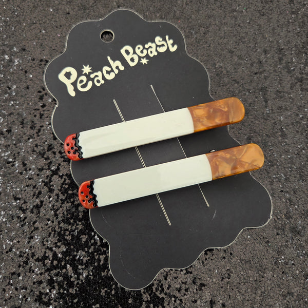 Cigarette Hair Clip Set by Peach Beast