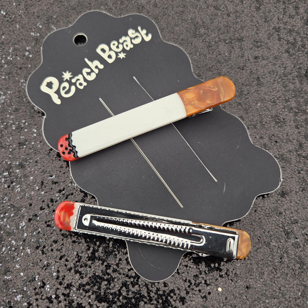Cigarette Hair Clip Set by Peach Beast