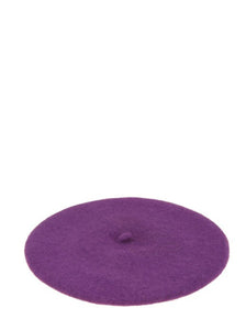 grape purple wool French style knit beret