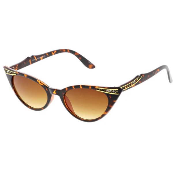 Embellished Cat Eye Sunglasses in Tortoiseshell