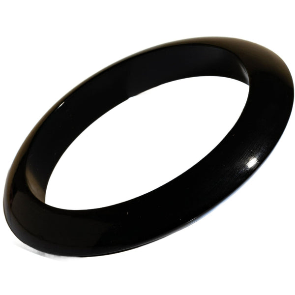 black smooth spacer bangle