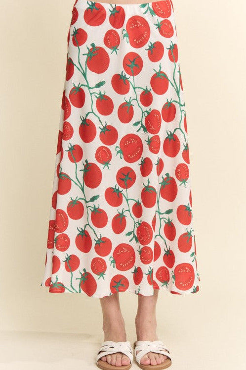 Tomato Print Midi Skirt | Naked City Clothing