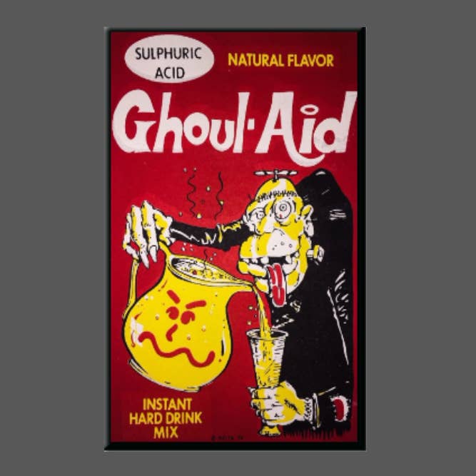 rectangular magnet with Wacky Packages art "Ghoul Aid"