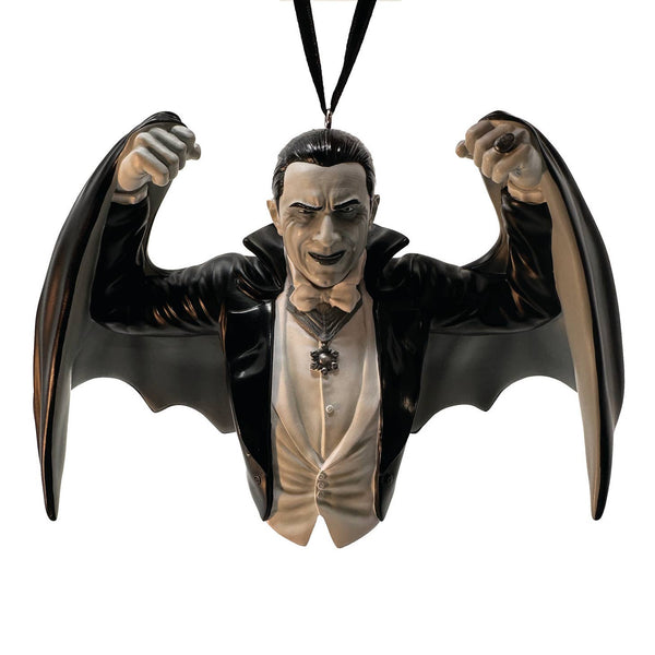 Bela Lugosi as Dracula resin silver screen hand painted ornament, shown from front