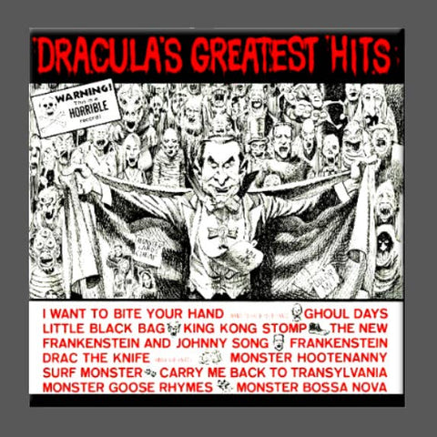 Square magnet with album cover art for “Dracula’s Greatest Hits”