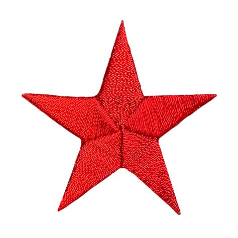 Five point red star embroidered patch