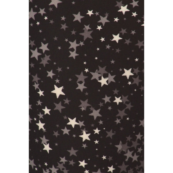 black background white and various shades of grey tiny overlapping stars pattern