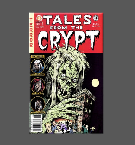 Rectangular magnet with cover art from Tales from the Crypt comic