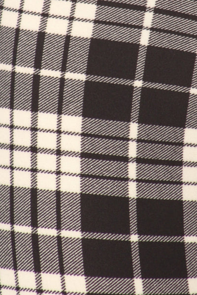 Close-up of black and white plaid fabric pattern