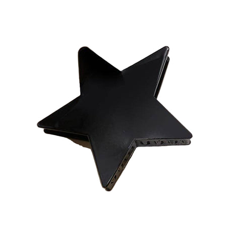 3 1/2” claw style black acrylic hair clip in the shape of a pointy star