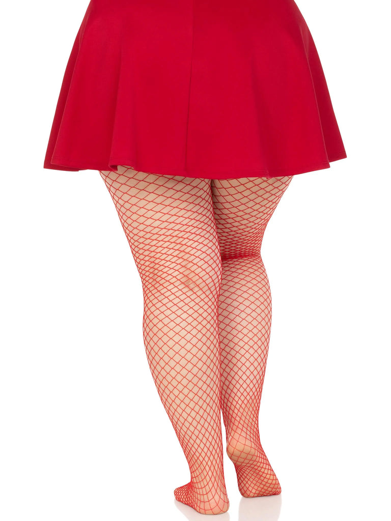 Plus size sales red fishnet tights