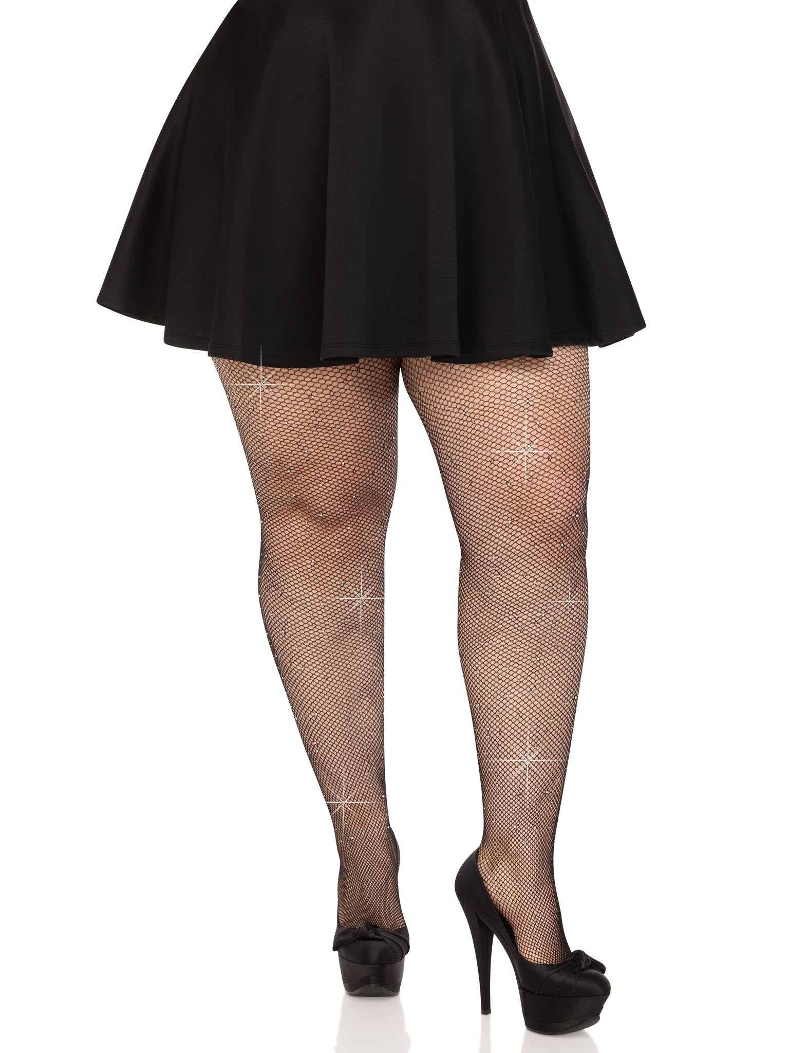 black dress fishnets Dance All Night Rhinestone Fishnet Mini Dress