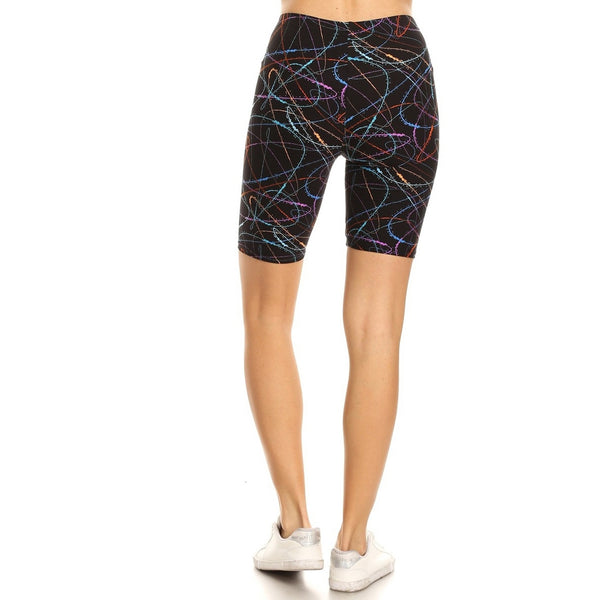 Neon Paint Splatter Bike Shorts