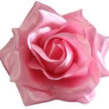 Pink satin rose hair clip