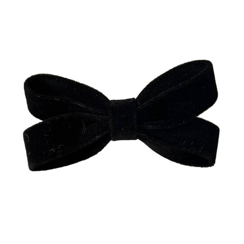 mini black velvet bow hair clip