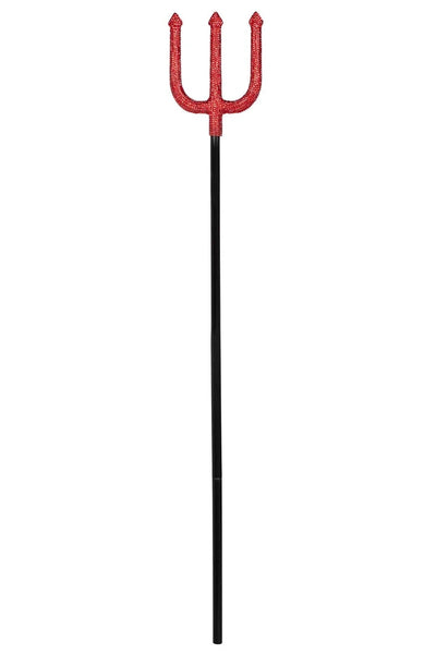 solid black and red rhinestone pitch fork 
