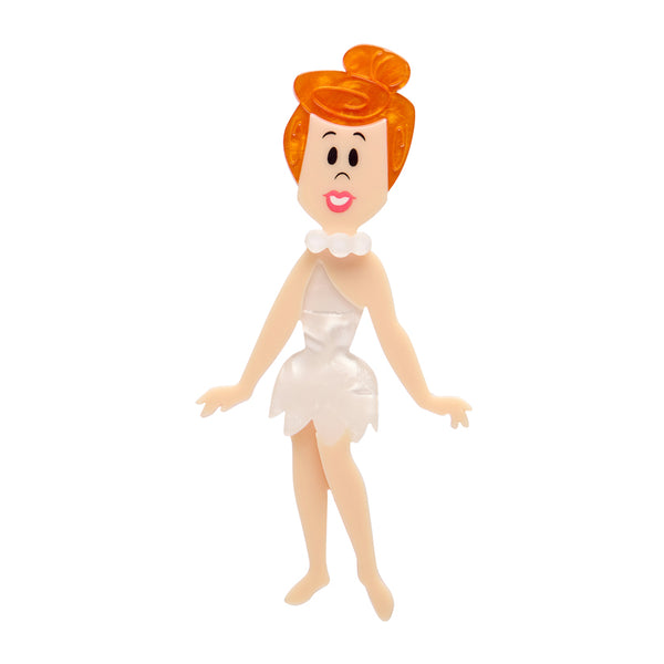 Flintstones cartoon character "Wilma Flintstone" layered acrylic resin brooch